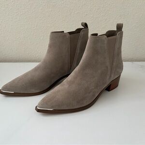 Marc Fisher Taupe Pointed Chelsea Booties